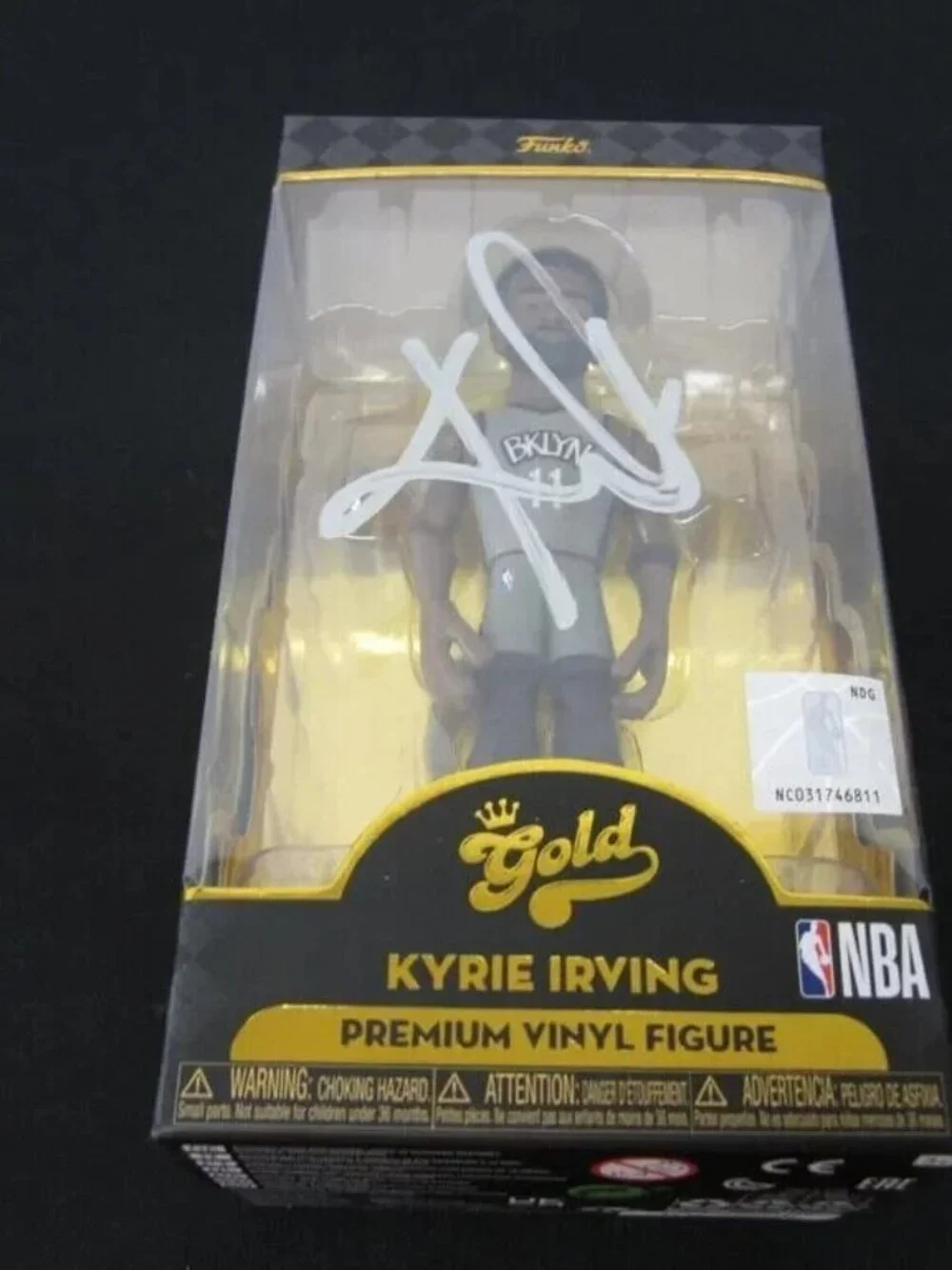 Kyrie Irving signed Funko Premium 5" Gold NBA Brooklyn Nets Vinyl Figure w/COA - Picture 1 of 2